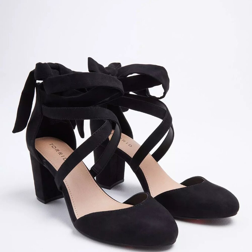 Torrid Black Heels with Ankle Tie